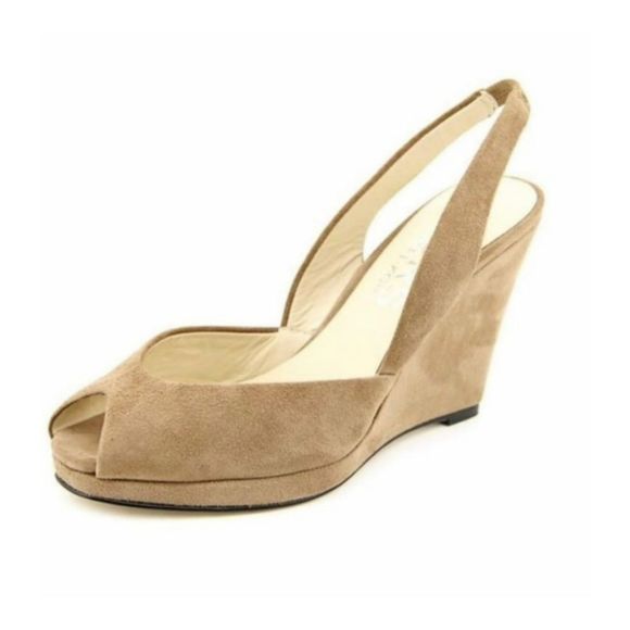 Michael Kors Shoes - MICHAEL KORS Slingback Suede Peep Toe Wedges Size 6M